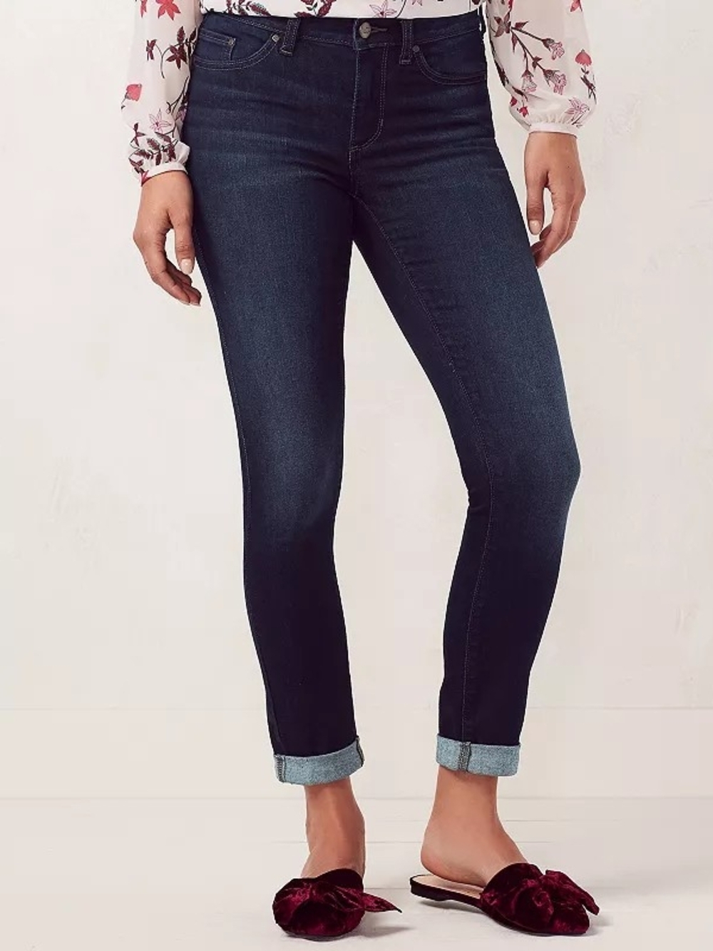 LC Lauren Conrad Cuffed Ankle Skinny Jeans, Sz. 4